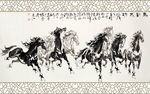 马到成功中式背景墙