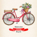 自行车鲜花素材