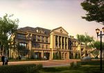 东方教堂黄昏建筑效果图