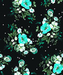 数码印花  蓝色花朵