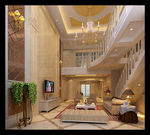 别墅客厅电视墙效果图