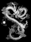 单龙浮雕灰度图