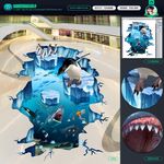 企鹅 3d地画 鲨鱼