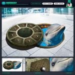 3d地画 3d地贴 井盖 海豚