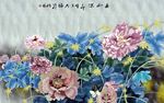 手绘花朵装饰墙