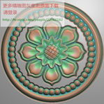 莲花洋花圆形门上花精雕图