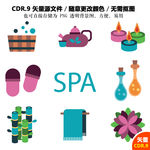 卡通手绘SAP养生美容矢量图
