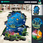 3d地贴 海龟 鱼群图片