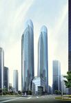 玻璃高层CBD商务中心建筑效果