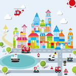 城市交通积木玩具