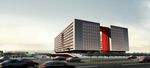 某剧院黄昏建筑效果图