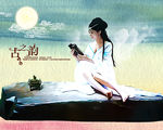 古装少女插画分层图片