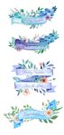 手绘水彩插画花环