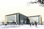雪景酒店建筑效果图
