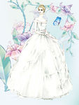 婚纱新娘插画分层图