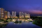 江边住宅夜景建筑效果图
