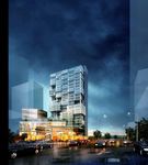 购物商场夜景建筑效果图