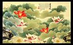 荷花国画