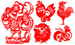鸡  剪纸