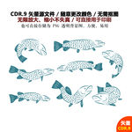 手绘卡通动物鱼金鱼图标