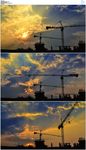 日落夕阳建筑施工现场
