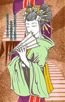 日式人物插画分层