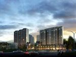 住宅商业街黄昏建筑效果图