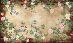 高清大型壁画手绘花鸟