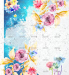 水彩花 （高清分层图）