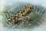 住宅区鸟瞰建筑效果图