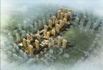 商业住宅区鸟瞰建筑效果图