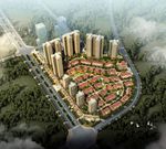 别墅高层住宅区鸟瞰建筑效果图