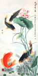 工笔荷花鱼图（不分层）