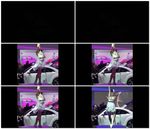 一个女人在车展上跳舞