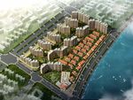 海边别墅群鸟瞰建筑效果图