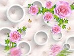 玫瑰花倒影