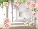 3D空间百合花