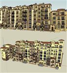 西班牙风格建筑草图大师SU模型