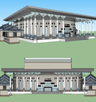 客家剧院建筑草图大师SU模型