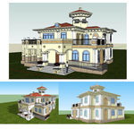欧式别墅建筑草图大师SU模型