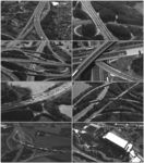 黑白航拍高速公路立交桥