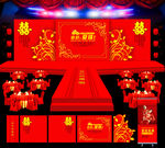 红色婚庆背景 婚礼