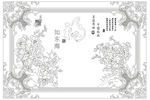 艺术玻璃 福如东海 牡丹