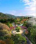 湿地公园鸟瞰建筑效果图