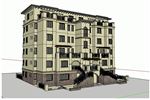 西班牙地中海联排建筑模型
