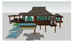 东南亚度假别墅建筑草图大师SU
