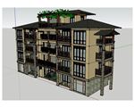 东南亚风格公寓建筑草图大师SU