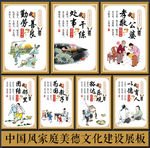 中国风家庭美德文化展板