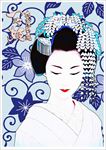 和服少女插画分层图
