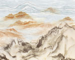 大理石 山水画
